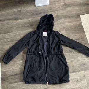 Moncler black rain jacket